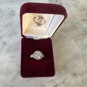 Halo Ring in Silver - Elegant White Center Stone